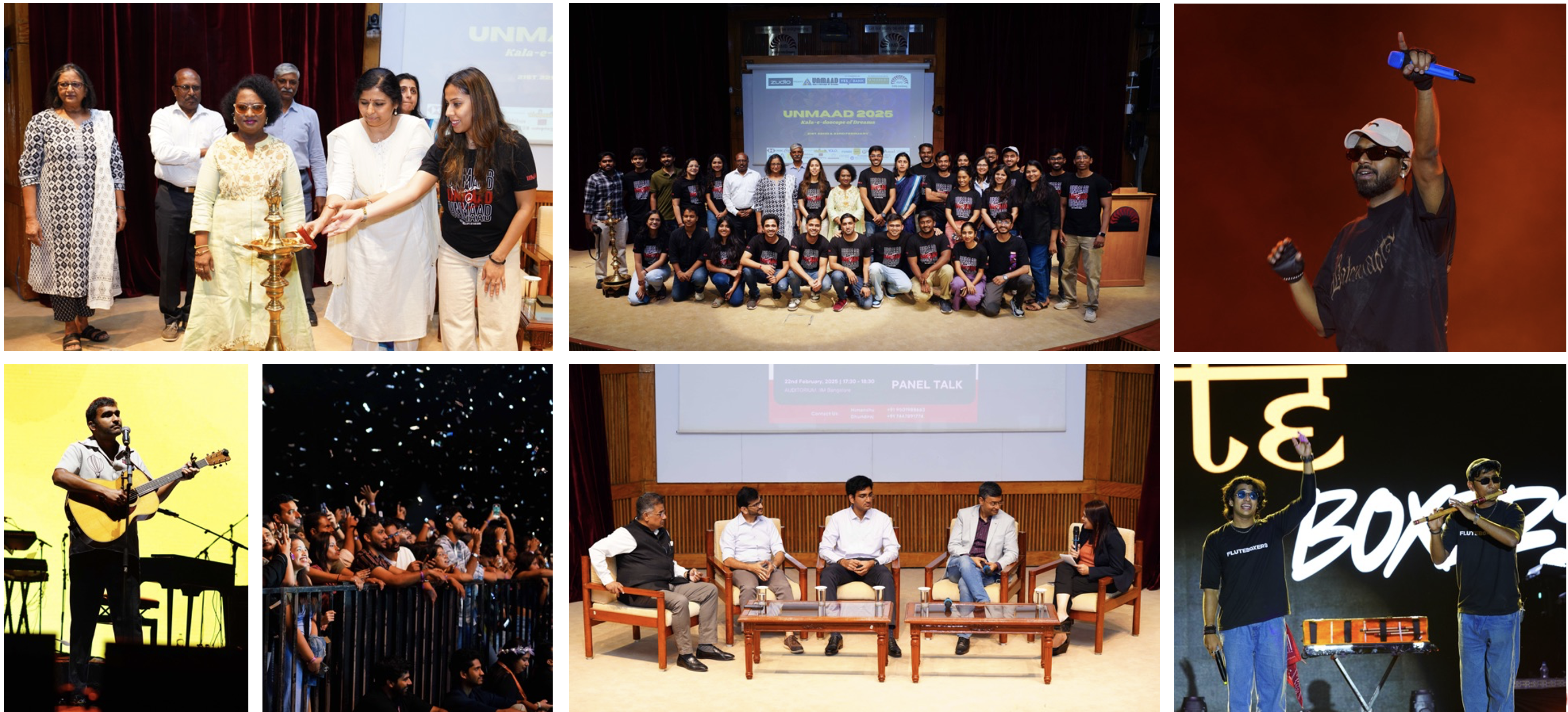 Glimpses of Unmaad 2025. Unmaad is the annual music & culture fest hosted by the MBA students of IIM Bangalore.